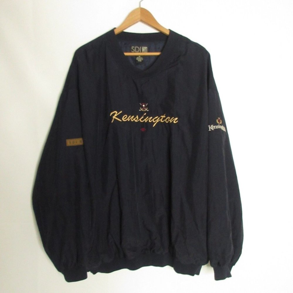 Vintage SDI Men's Blue Golf Wind Breaker Neck Long Sleeve Shirt Men's XXL